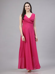 Tokyo Talkies Women Pink Solid GOWN Dresses