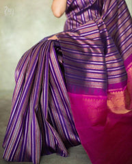 PURPLE PURE SOFT SILK SAREE WITH ATTRACTIVE BLOUSE PIECE