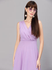 Tokyo Talkies Women PURPLE Solid GOWN Dresses