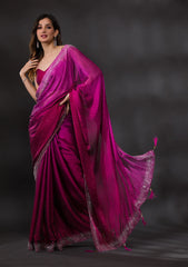 Ombre Wine Stonework Designer Saree