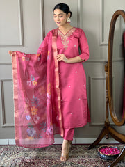 NIVYA VISCOSE CHANDERI SUIT SET