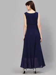 Tokyo Talkies Women NAVY BLUE Solid GOWN Dresses