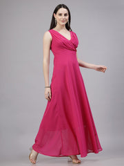 Tokyo Talkies Women Pink Solid GOWN Dresses