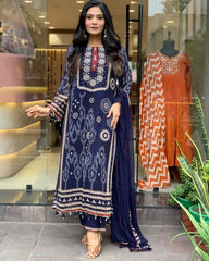 Shreya Blue Printed Suit Set