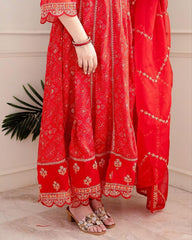 Meera Red Voluminous Anarkali Suit Set