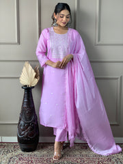 MARIA VISCOSE CHANDERI SUIT SET