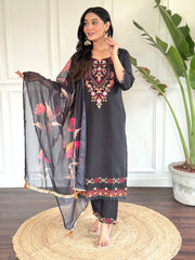 kalini chanderi embroidery Kurti SET