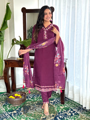 perry chanderi Kurti Set