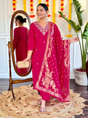 NIRJA VISCOSE CHANDERI SUIT SET