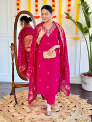 NIRJA VISCOSE CHANDERI SUIT SET