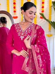 NIRJA VISCOSE CHANDERI SUIT SET