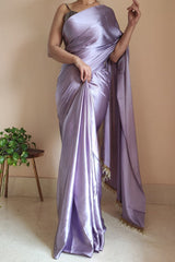 Women's Ready to Wear SIVIGA TULIP Satin Silk 1 Minute Pre Pleated Heavy Saree with Designer Hand Work Tassels