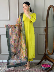 DHARA VISCOSE CHANDERI SUIT SET