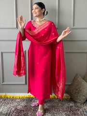 ISHANI VISCOSE CHANDERI SUIT SET