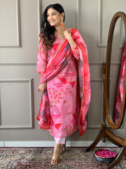 KORAM VISCOSE CHANDERI SUIT SET