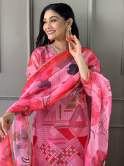 KORAM VISCOSE CHANDERI SUIT SET