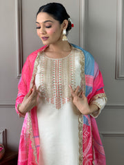 NARGIS VISCOSE CHANDERI SUIT SET