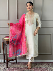 NARGIS VISCOSE CHANDERI SUIT SET