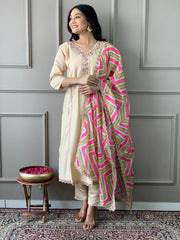 NOOR VISCOSE CHANDERI SUIT SET