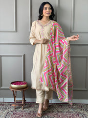 NOOR VISCOSE CHANDERI SUIT SET