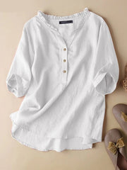 Women V-Neck Plain Top