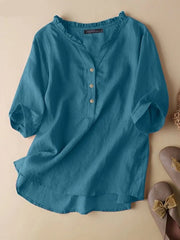 Women V-Neck Plain Top