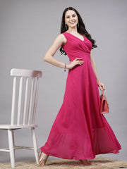 Tokyo Talkies Women Pink Solid GOWN Dresses