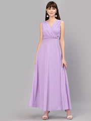 Tokyo Talkies Women PURPLE Solid GOWN Dresses