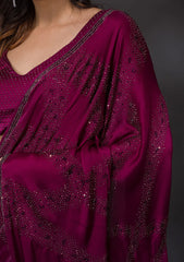 Wine Swarovski  Designer Saree