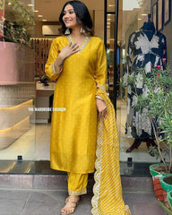 YELLOW BANDHNI DESGIN SUIT SET