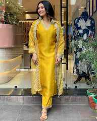 YELLOW BANDHNI DESGIN SUIT SET