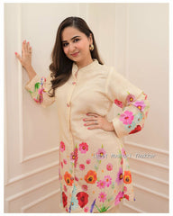 BISQUE MULTI FLORAL MUSLIN CO-ORD